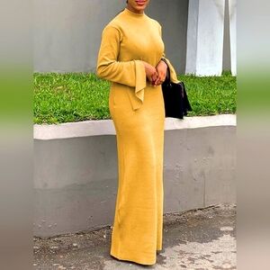 💛NEW! Comfy Chic maxi Sweater dress🧡 with  back spit